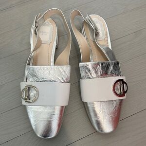 Christian Dior Silver Leather Shoes